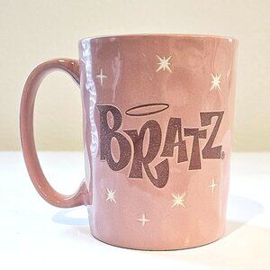 Bratz Pink Ceramic Mug 17oz Silver Buffalo Glitter Logo and Stars